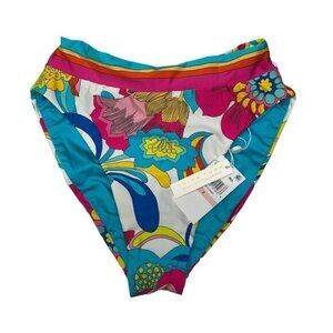 Trina Turk 2 Fontaine Twist High Waist Bikini Bottom Reversible Swim Spa Floral